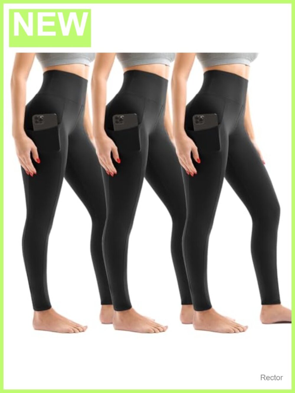 High Waist Leggings with Pockets for Women 3 Pack Soft Stretch